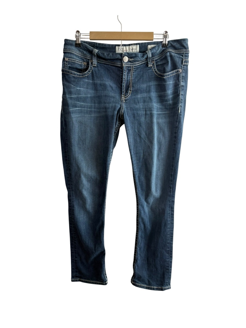 BKE Denim Dakota Size 34 Straight Leg Jeans Dark Wash Western Denim Country